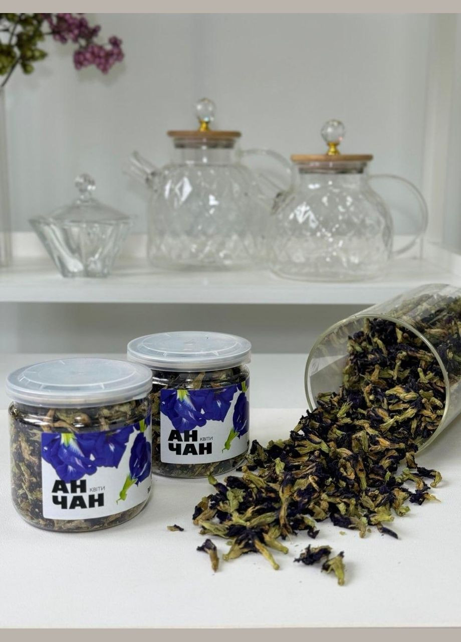 Квітковий трав'яний чай синій Анчан Батерфляй, банка 30г (натуральний чай без домішок- сушені квіти) OSM (304251044)