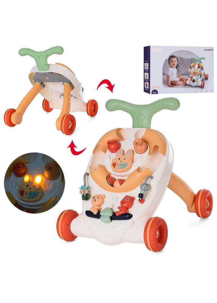 Ходунки-каталка дитячі музичні з пальчиковими іграми та брязкальцем 2312 Різнокольоровий Limo Toy (350348969)