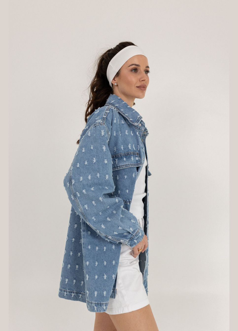 Сорочка джинсова з потертостями Twice (298125347)