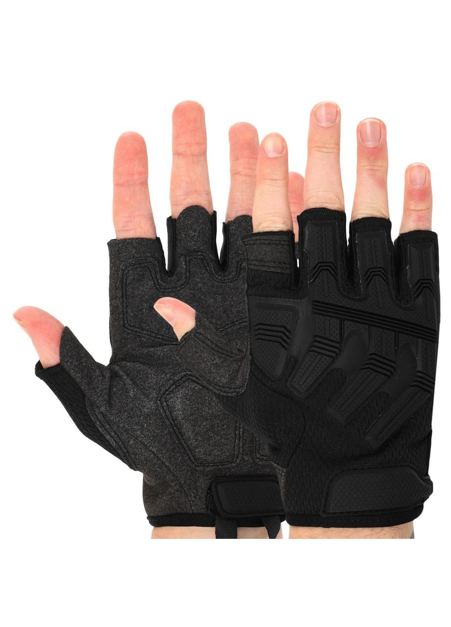 Перчатки тактические с открытыми пальцами (PL, кожзам, р-р, ) (BC-8808_Черный_XL) SP-Sport (354703220)