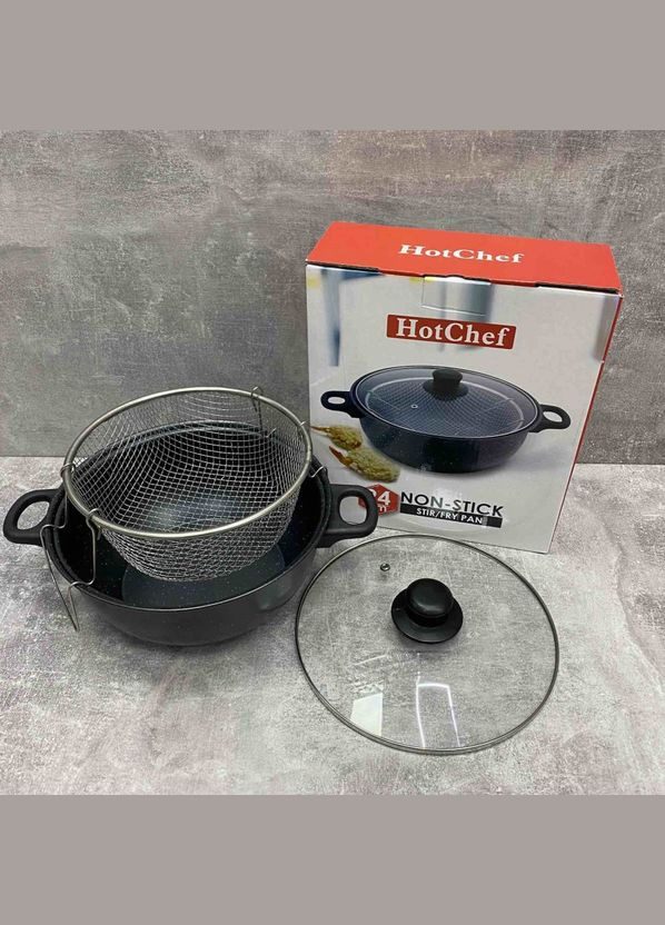 Фритюрница 24 см алюминиевая со стеклянной крышкой 24 FP A-Plus (317203798)