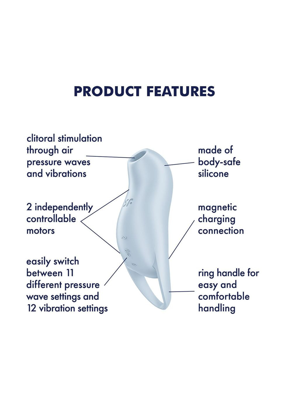 Вакуумний кліторальний стимулятор з вібрацією Pocket Pro 1 Blue Satisfyer (335392562)