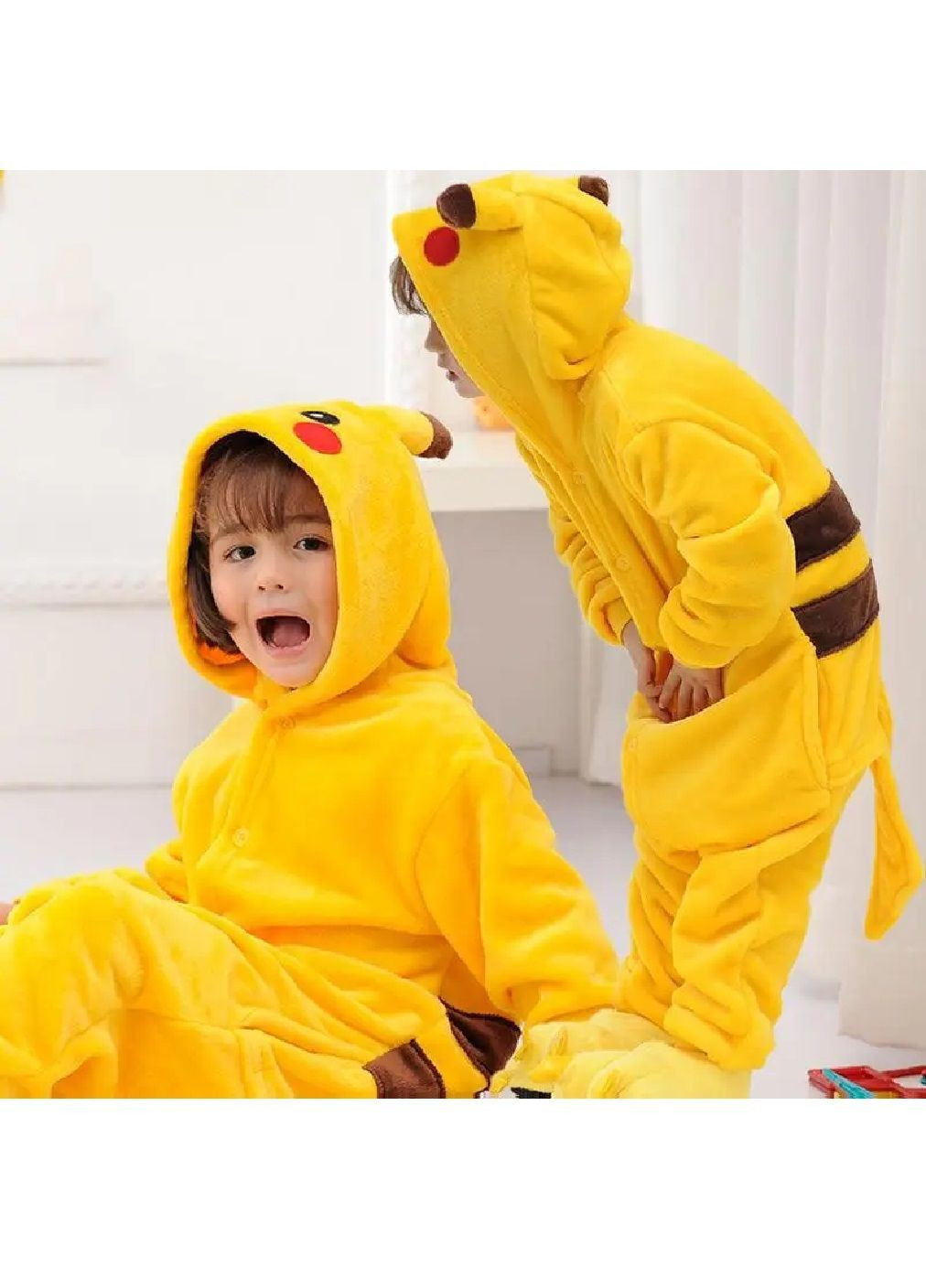 Дитяча піжама кігурумі з домашніми капцями для дітей дівчаток розмір піжами 130 розмір капців 32-33 (481554-Prob) Пікачу Unbranded (362746962)