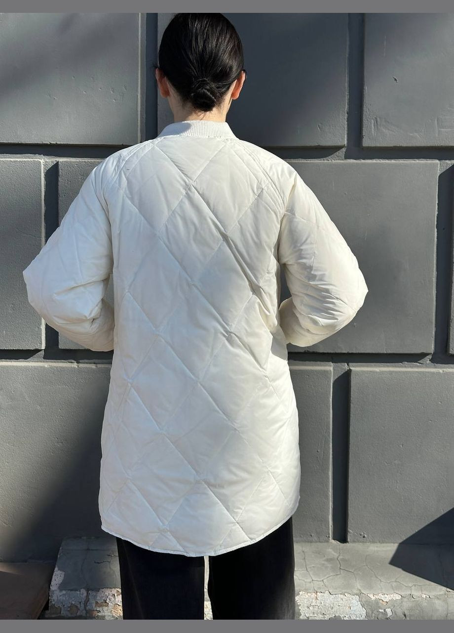 Молочная демисезонная куртка бомбер Lara