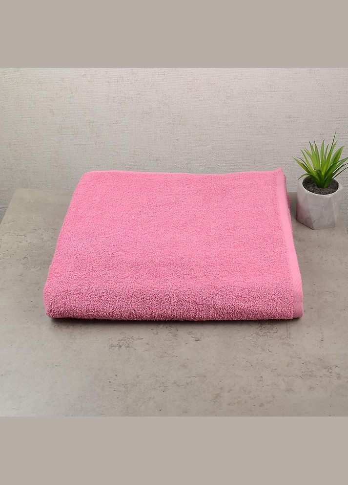 Банний махровий рушник 70х140см 400г/м2 (Рожевий) GM Textile рожевий