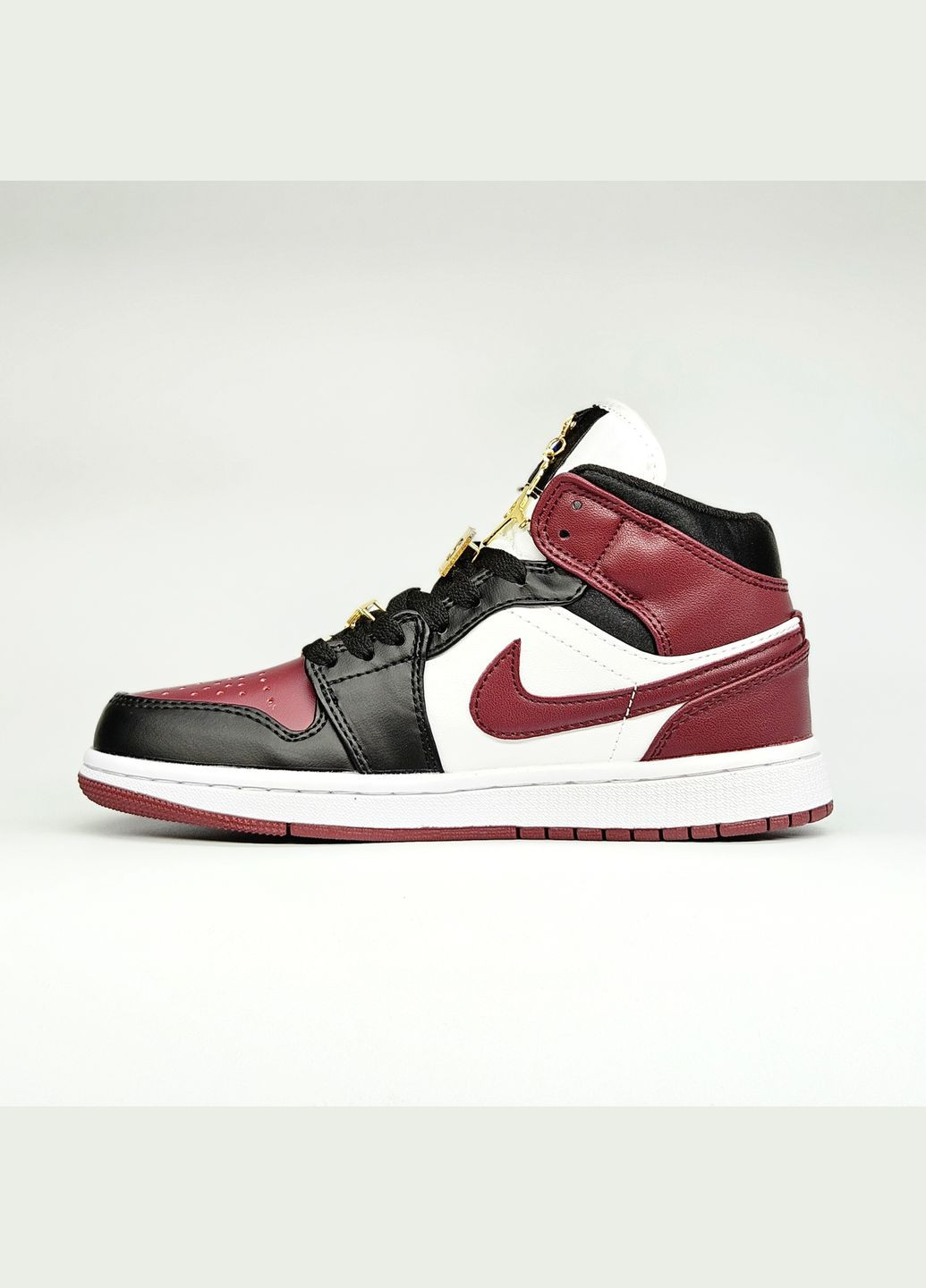 Бордовые всесезонные кроссовки мужские и женские nike air jordan retro 1 burgundy | найк аир джордан ретро 1 бордовые No Brand