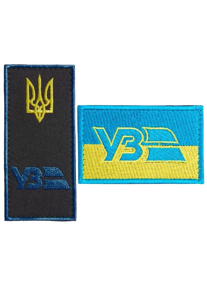 Набор шевронов 2 шт на липучке погон "УЗ" Погон Укрзализныця и Лого Укрзализныця, вышитый патч нашивка IDEIA (291451422)