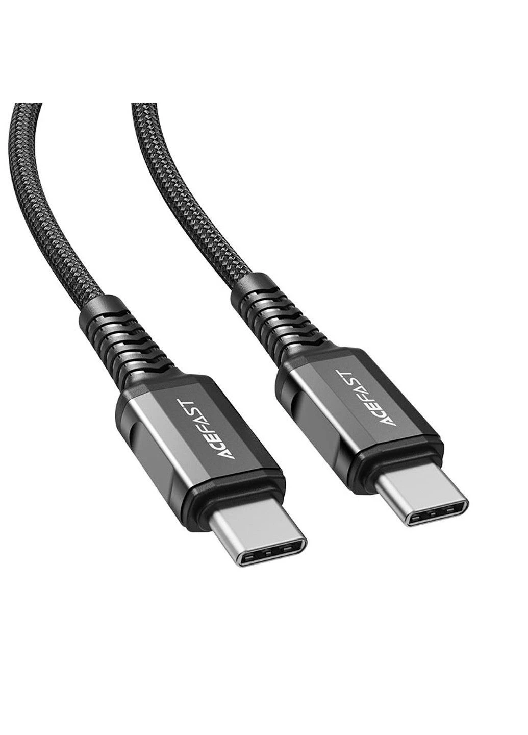 Кабель C1-03 Type-C to Type-C 3A, 1.2m, nylon, алюминиевые ленты, Black Acefast (391038625)