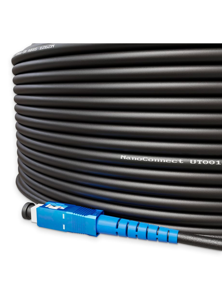 Патч-корд зовнішній самонесучий ADSS SC/UPC-SC/UPC Чорний HDPE, Singlemode G.652.D (SM), Simplex, 4,4мм - 150 м NanoConnect (299337762)