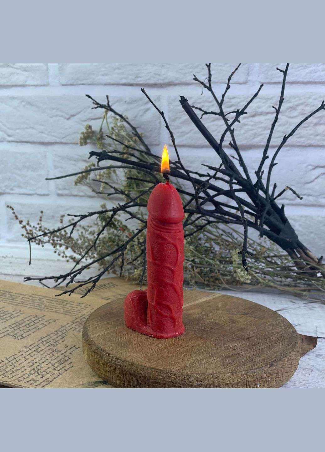 Восковая красная свеча - Фаллос 11,5см 5Candles (322347462)