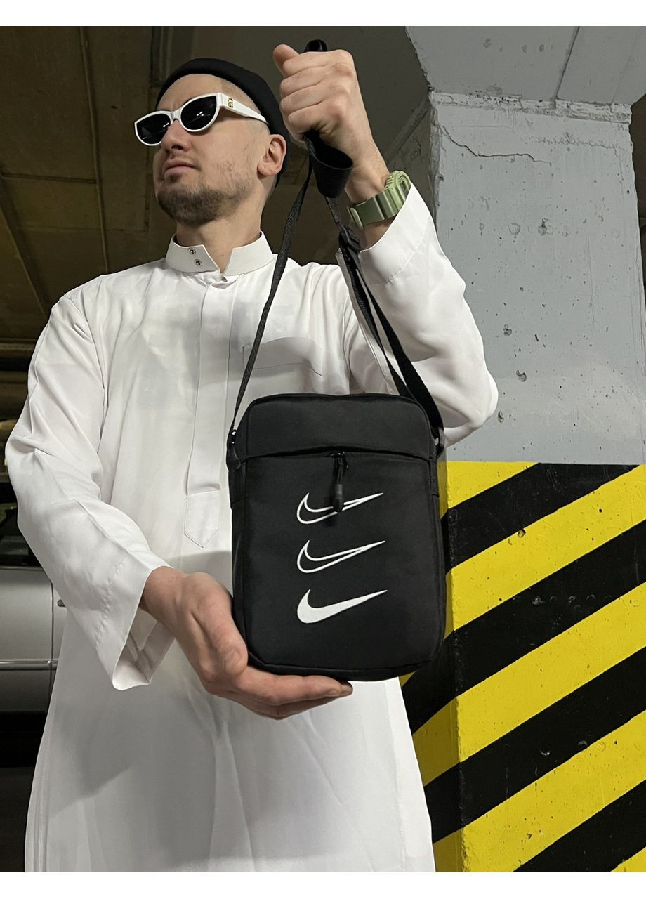 Барсетка чоловіча повсякденна - чорна модель на плече No Brand (365592504)