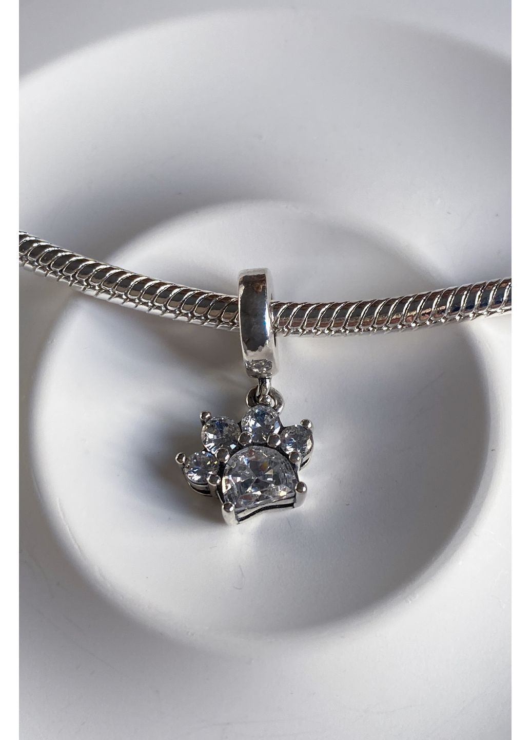 Шарм для браслета кліпса ряд цирконій срібло 925 CHICLY (367054643)