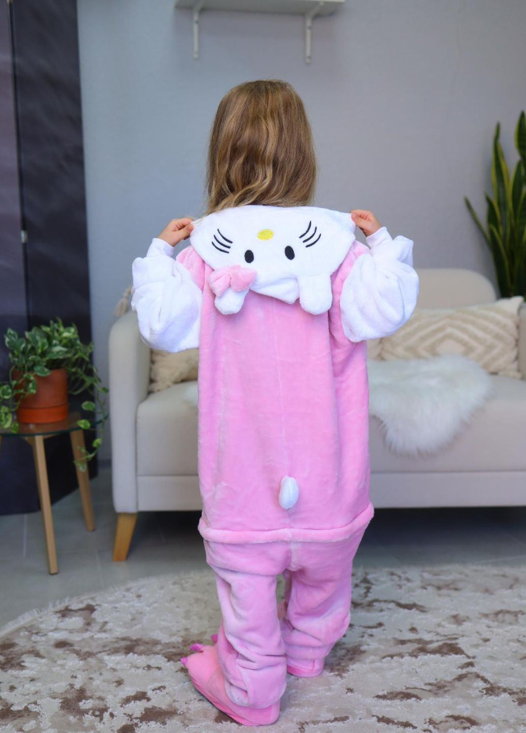 Кигуруми Хеллоу Китти детское розовое с карманами и капюшоном My Kigu (365254508)