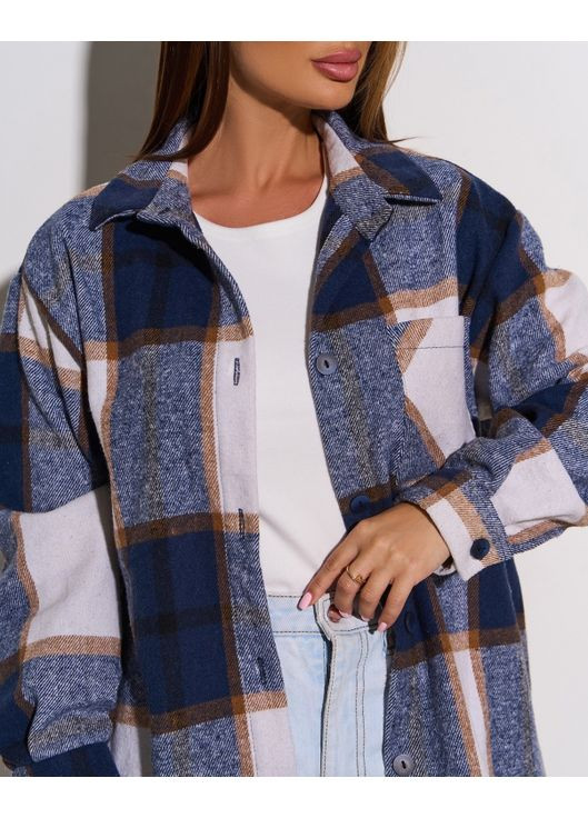 Вільна вовняна сорочка у клітинку ISSA PLUS 15302 (360956911)