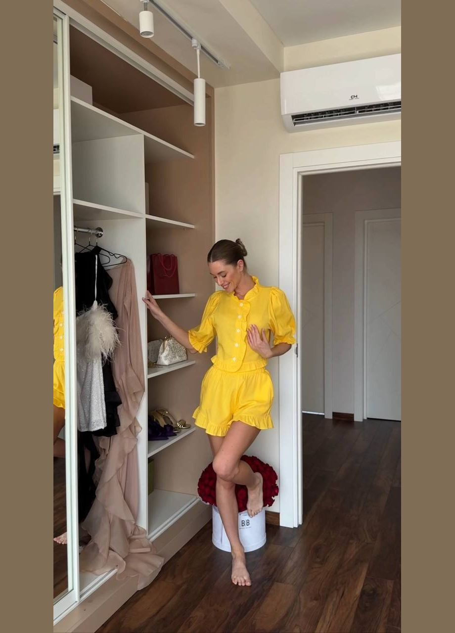 Женский желтый костюм No Brand (340424057)