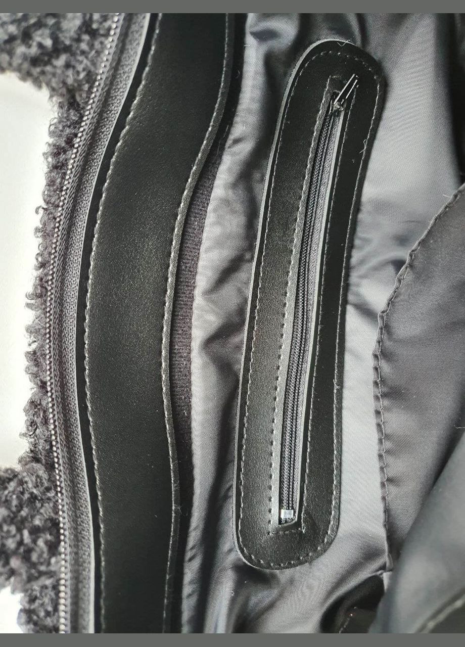 Жіноча хутряна сумка-шопер бежевого кольору на зиму "Rami bag" штучне хутро та екокожа JUGO rami 1 (289869579)