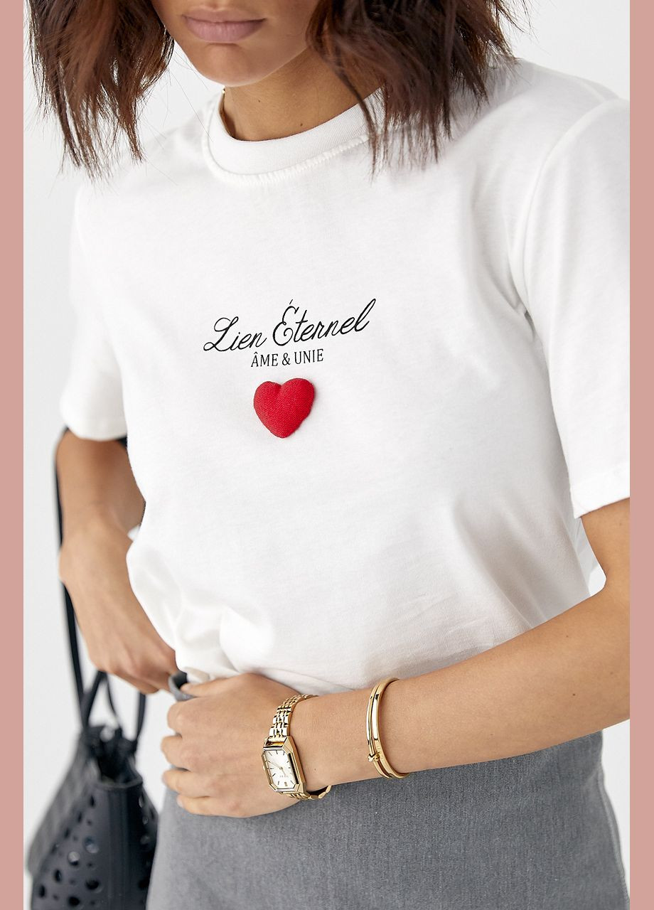 Футболка с объемным сердцем Lurex - (335400991)