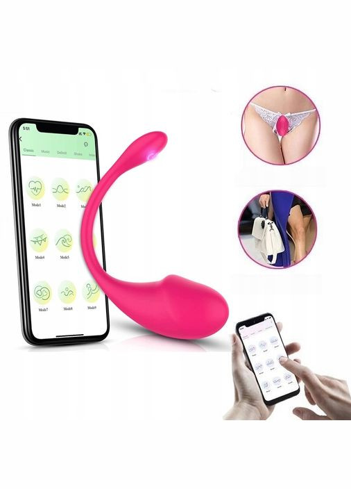 Смарт вібратор Candy для пар з дистанційним керуванням через додаток, вібро яйце з блютуз, стимуляція клітора і точки G STF (313111444)