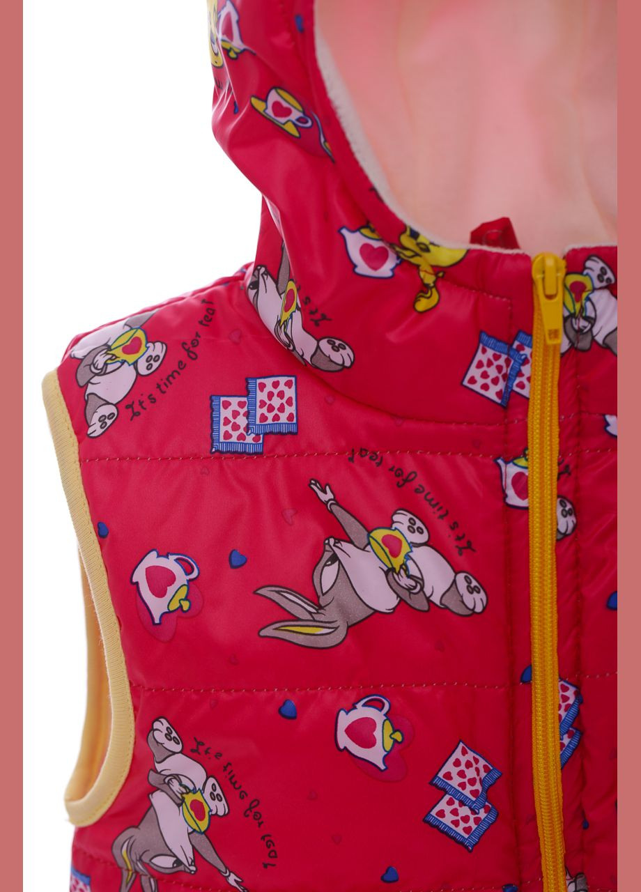 Жилетка для девочки на флисе с капюшоном Зайчик малиновый см (43270) BABYKROHA (297200386)