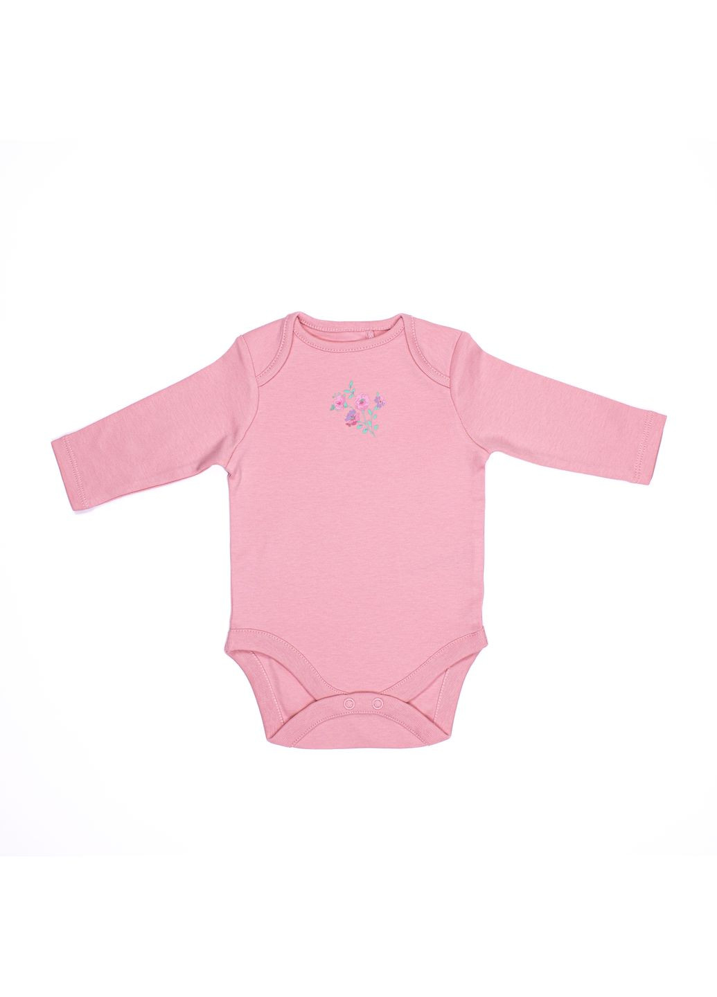 Дитячий боді NEXT рожевий з квіточками та довгим рукавом Next Trend (330775880)