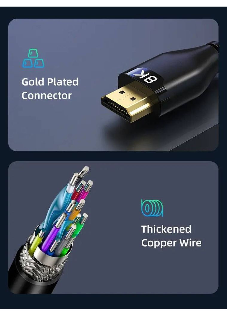 Кабель HDMI-HDMI V 2.1 (M/M), 3 м, Black (CH12N) CABLETIME (368680021)