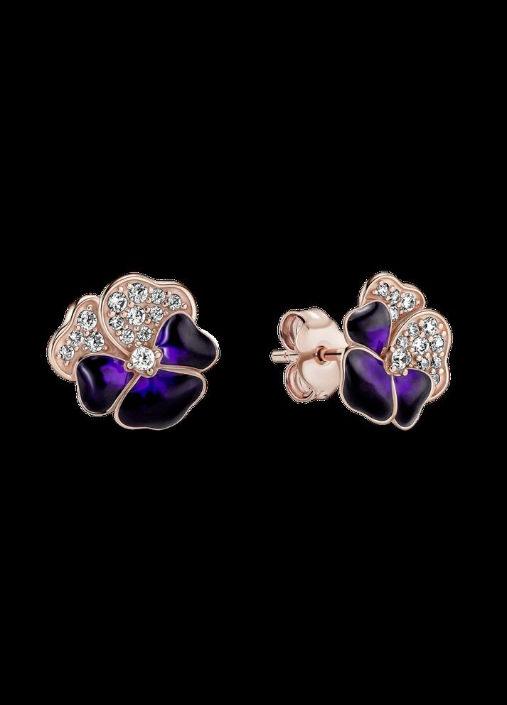 Срібні сережки Rose Пурпурна фіалка No Brand (330768571)