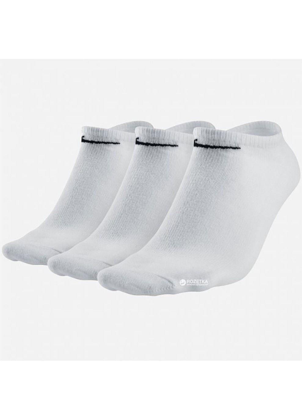Белые носки 3ppk value no show белый 3 пары Nike однотонные (333960163)
