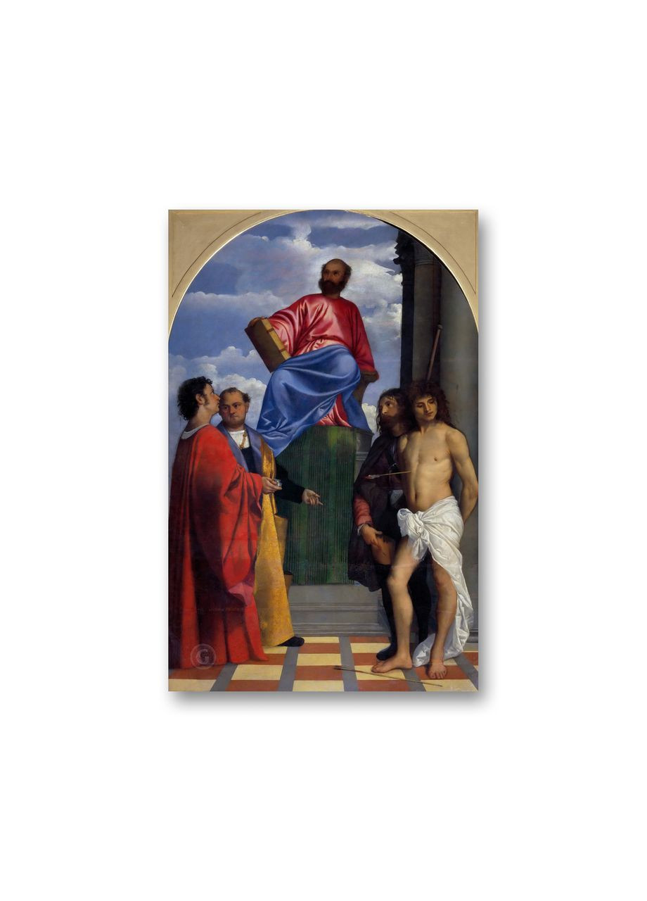 Печать на холсте Святой Марк, возведенный на престол Тицианом Вечеллио 70x100 No Brand (346496395)