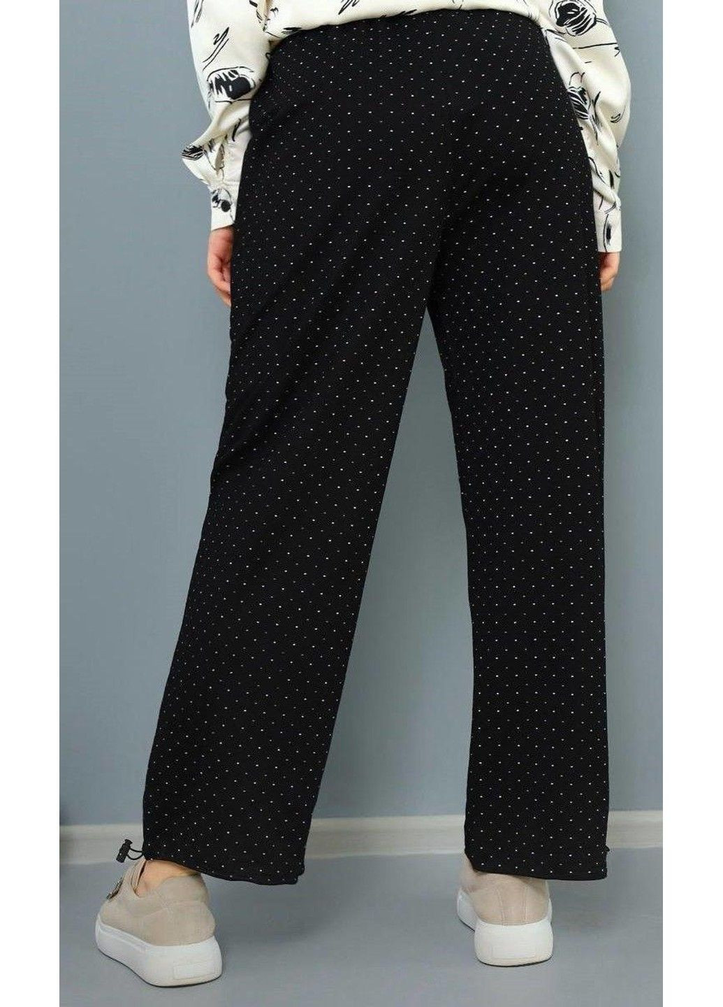 Брюки женские горошек черные Yisiman (305847706)