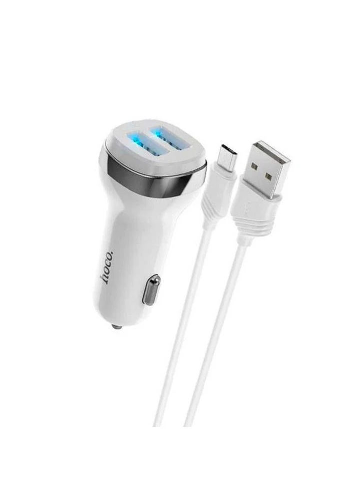 Набір АЗУ 12-24V Z40 кабель Micro,2xUSB,2.4A,кабель 1м,White,Box Hoco (391020895)