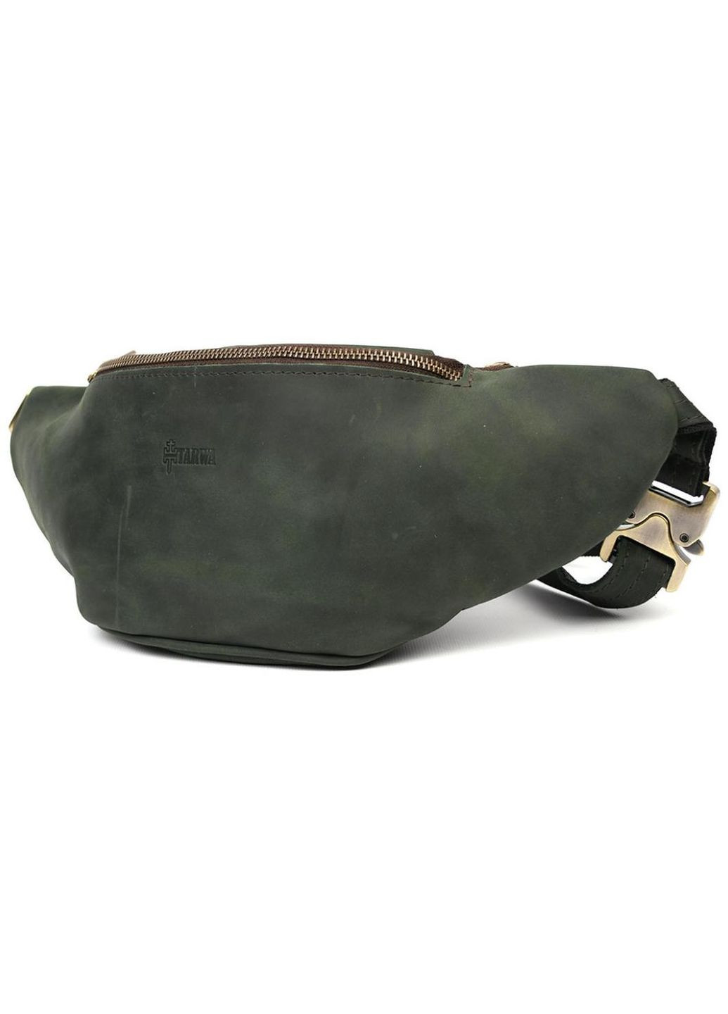 Сумка чоловіча на пояс через плече з натуральної шкіри Зелений 35288 TARWA (333594247)