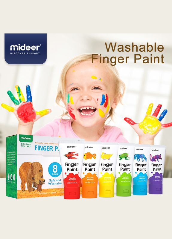 Дитячі пальчикові фарби 8 кольорів ( MD4110 ) MiDeer (338435356)