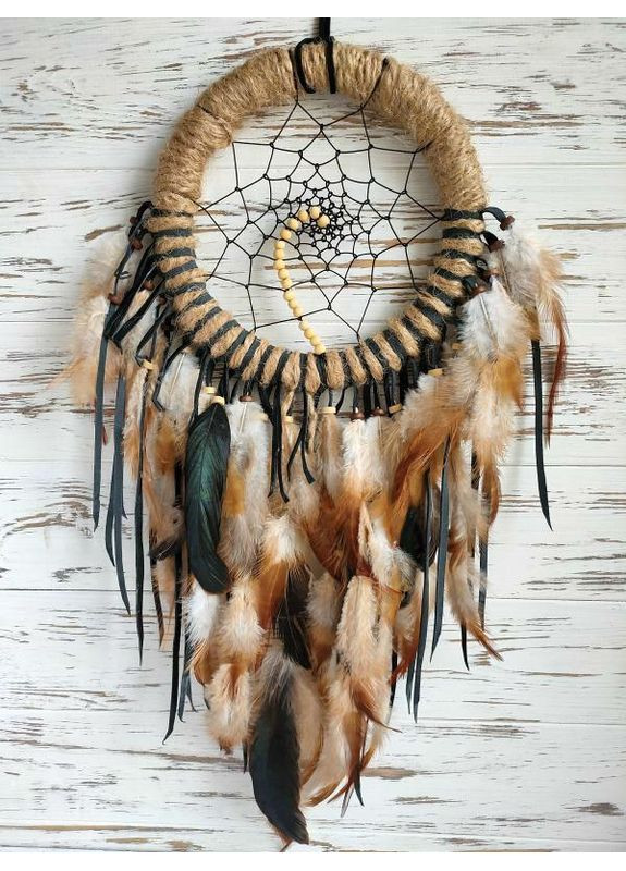 Ловець снів 1 коло з пером декоративного півня No Brand (366871686)