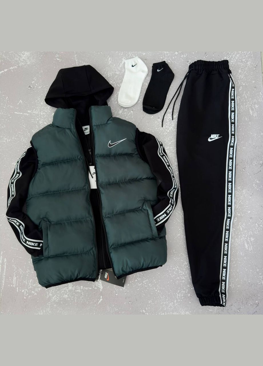 Смарагдовий комплект nike жилет,худі,штани,2 пари шкарпеток,туреччина No Brand