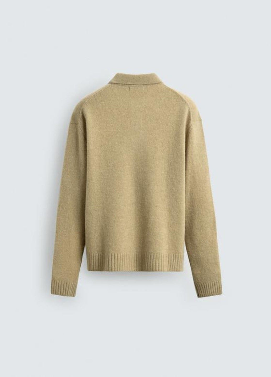 Зеленая футболка-поло для мужчин Zara однотонная