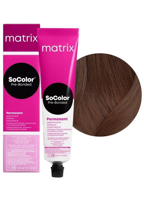 Стійка кремфарба для волосся SoColor Pre-Bonded 6MA темний блондин мока попелястий, 90 мл. Matrix (292736109)