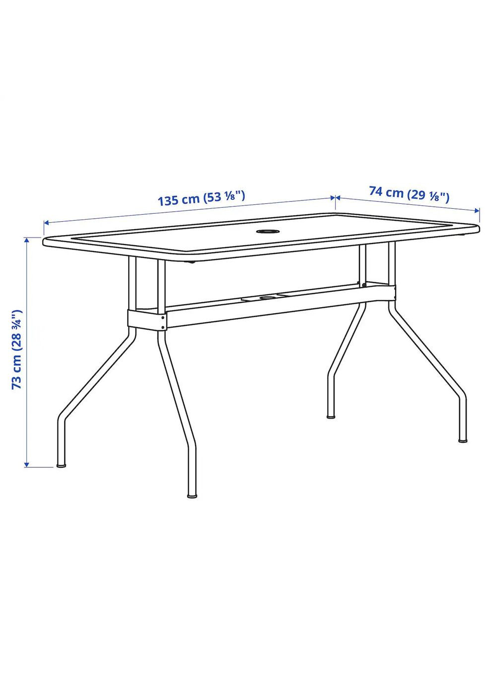 Таблиця ІКЕА VIHOLMEN 135х74 см (30463305) IKEA (278406554)