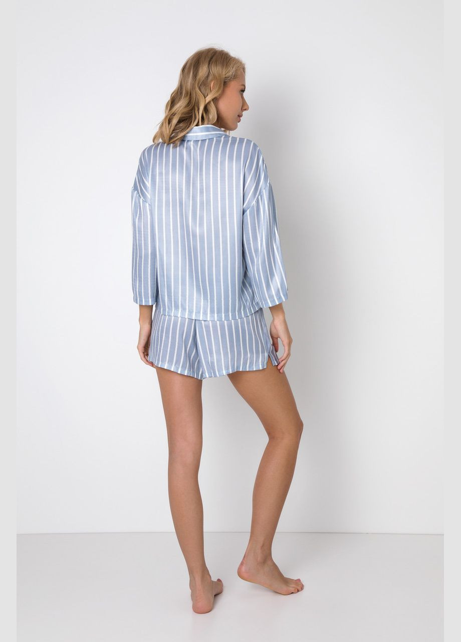 Світло-блакитна всесезон піжама сорочка + шорти Aruelle
