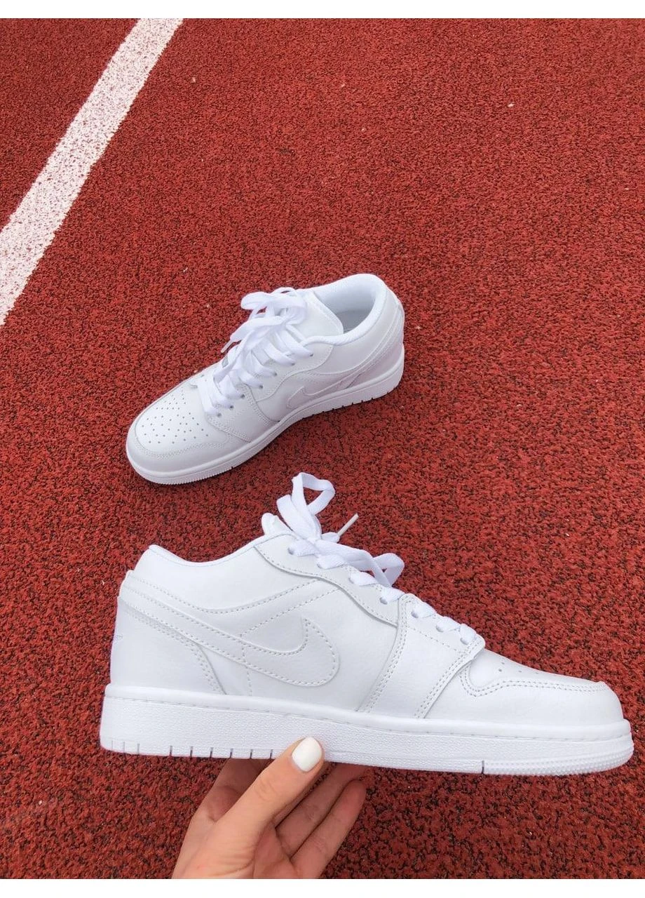 КРОССОВКИ ЖЕНСКИЕ NIKE AIR JORDAN RETRO 1 LOW FULL WHITE НАЙК АИР ДЖОРДАН БЕЛЫЕ No Brand белые демисезоны (392002946)