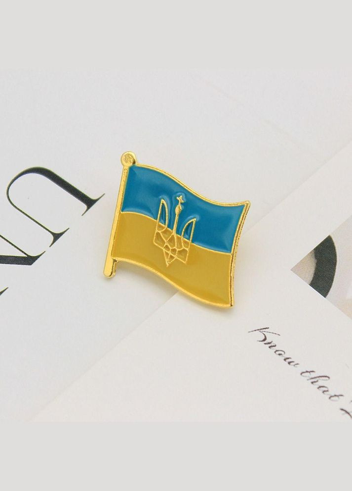 Шикарная брошь значок флага и карты Украины желто-синий No Brand (336947942)