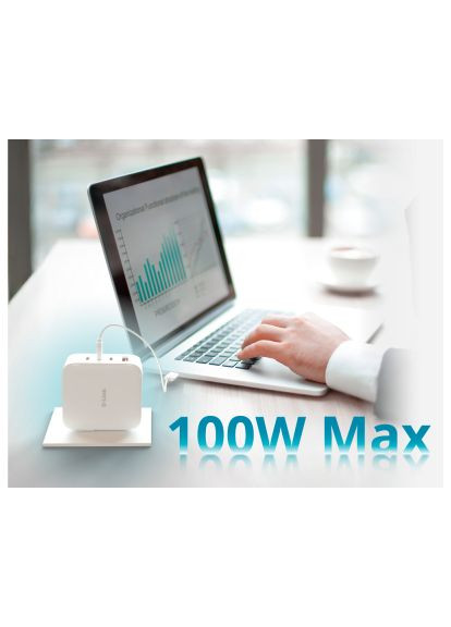 Зарядное устройство 3xUSB-C+1xUSB-A 100W GaN white (DCP-101) D-Link 3xUSB-C + 1xUSB-A 100W GaN white (369878134)