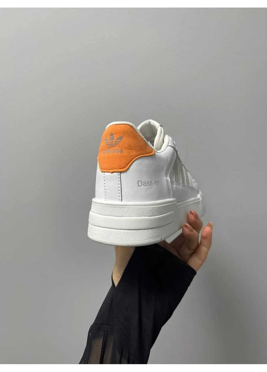 Белые летние кроссовки adidas dass-ler white beige orange адидас ади даслер No Brand