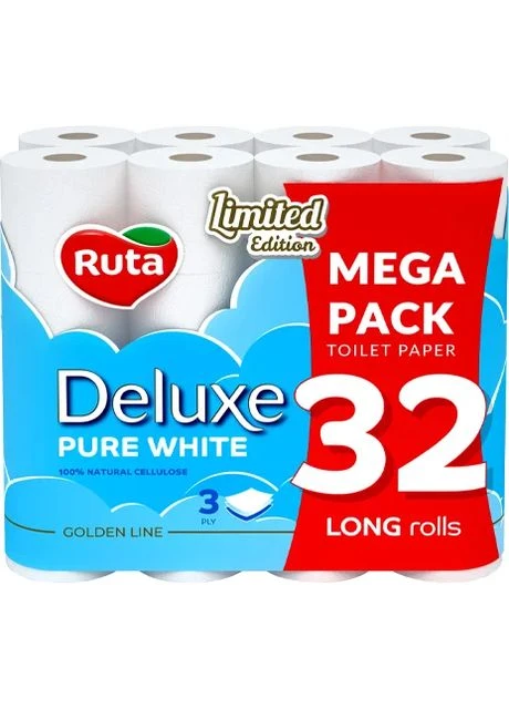 Туалетний папір Deluxe Pure White тришаровий 32 шт (4820202896135) Ruta (361193074)