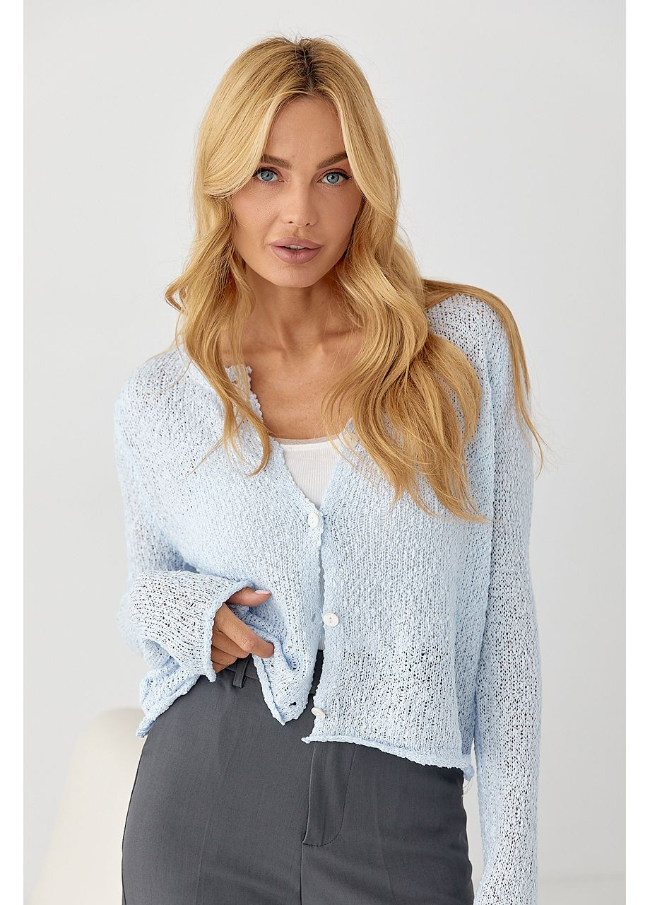 Голубой демисезонный кардиган Lurex