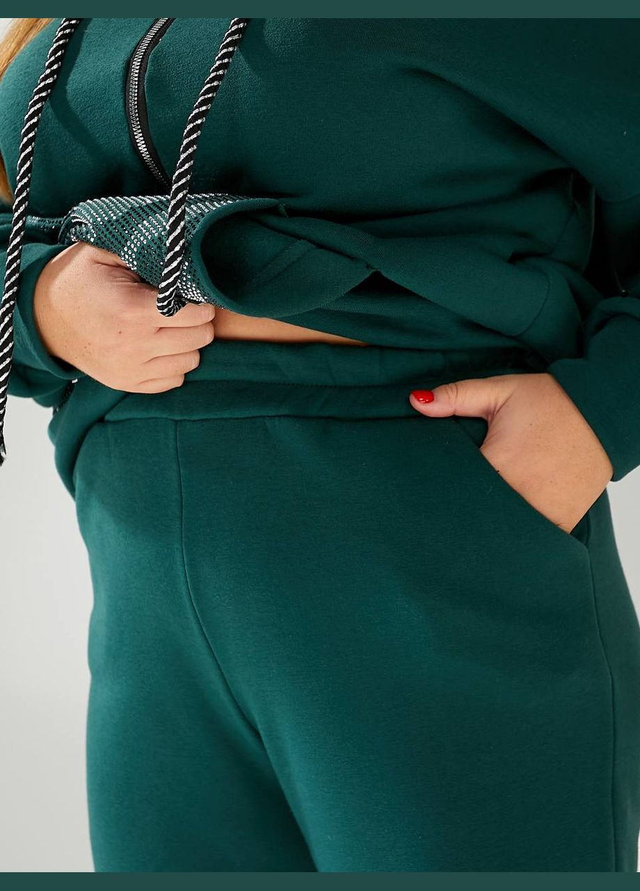 Жіночий теплий спортивний костюм двійка колір пляшка New Trend (306717521)