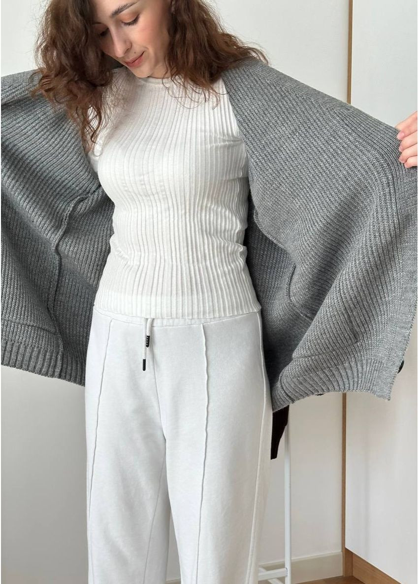 Серый демисезонный кардиган No Brand