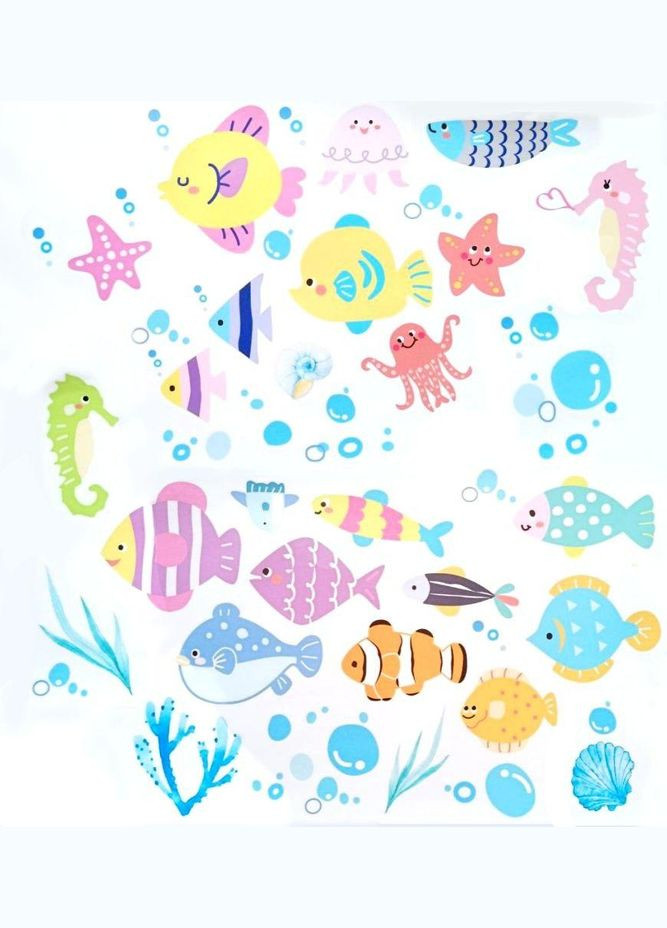 Вінілові наклейки у ванну Рибки в Червоному морі (лист 30 х 90 см) Б164 DDY No Brand (340473685)