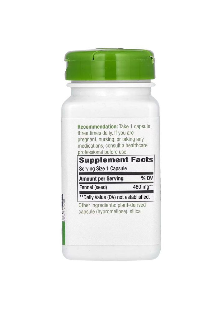 Экстракт фенхеля Fennel Seed, 100 капсул для улучшения самочувствия Nature's Way (324421758)