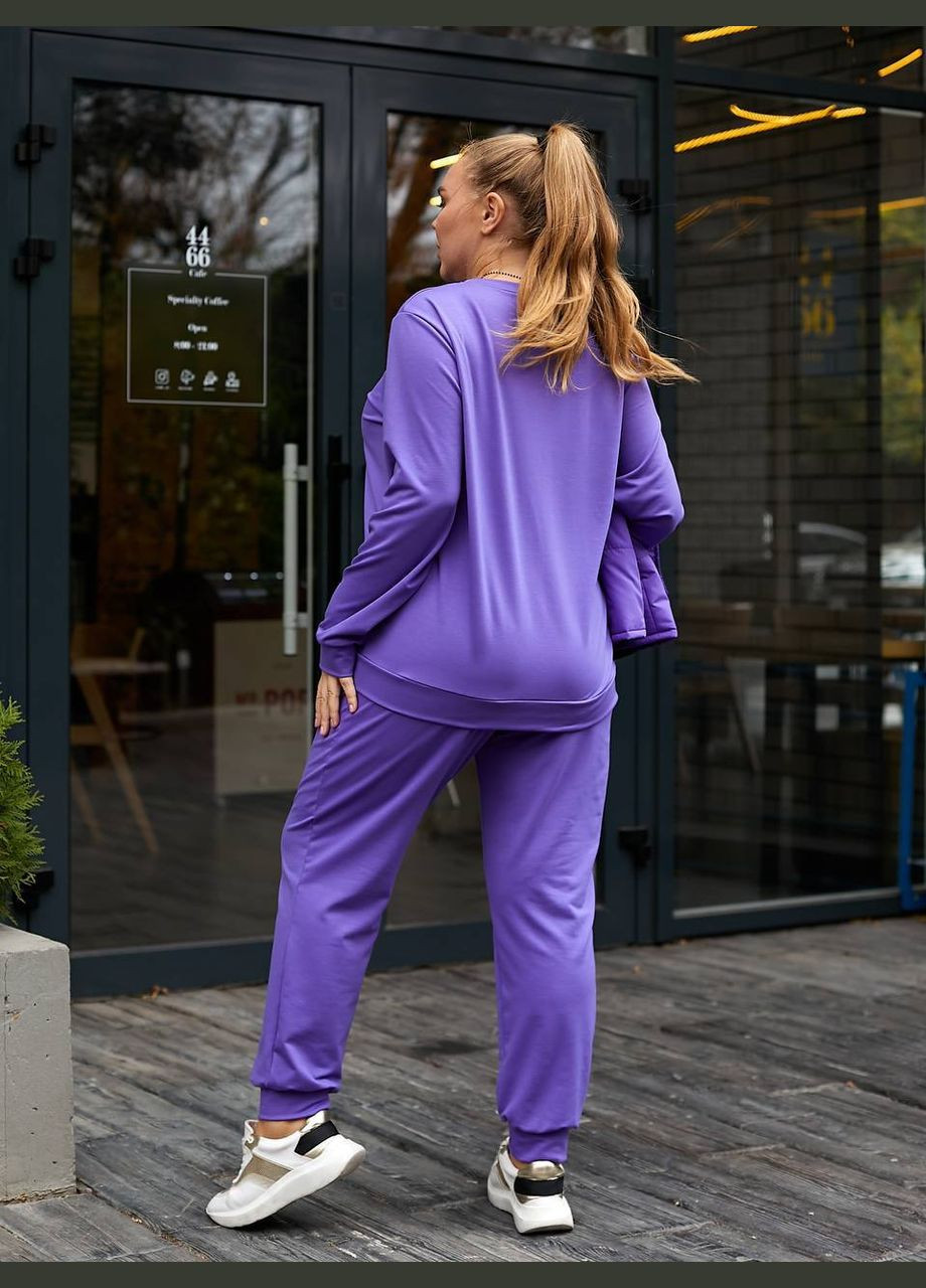 Женский костюм с жилеткой цвета фиолет р.50/52 449225 New Trend (282427114)