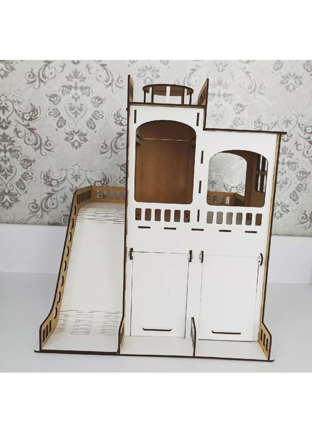 Дитяча парковка для дітей паркінг гірки для машинок гараж із вертолітною посадкою ручної роботи 43*38*38 см (541278-Т) Unbranded (331431425)